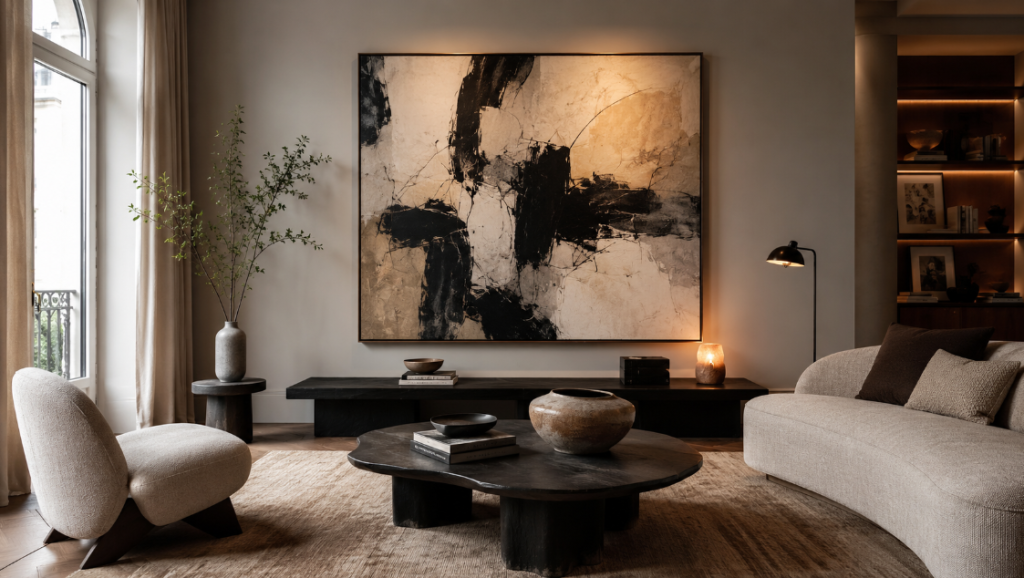 Intérieur contemporain avec grande