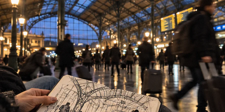 croquis en gare