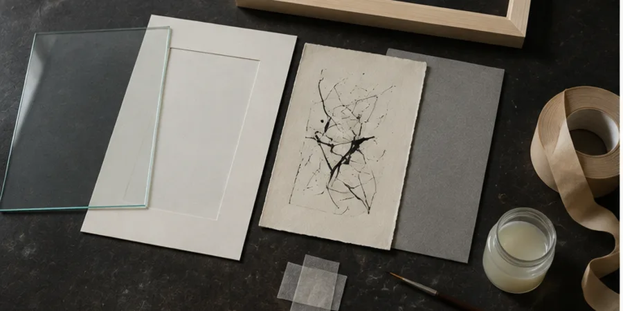 encadrement sous verre
