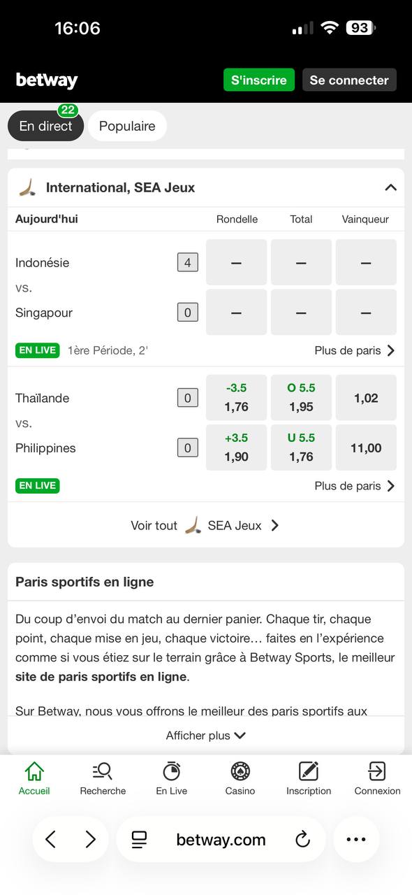 Application de paris sportifs hockey sur glace - Betway 